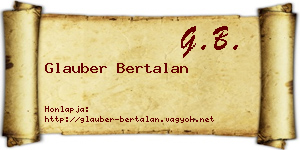 Glauber Bertalan névjegykártya