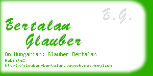 bertalan glauber business card